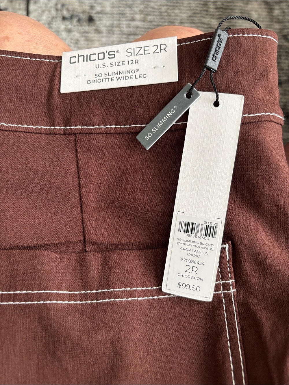 Chico's Brigitte Wide Leg Pants in Cacao Brown